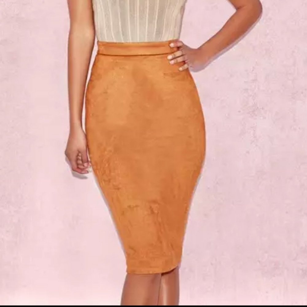 Stretchy Suede Pencil Skirts